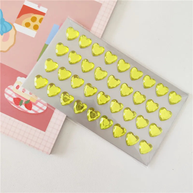 3D Crystal Heart Stickers | Sparkly Craft Decor for Scrapbooks and Journals