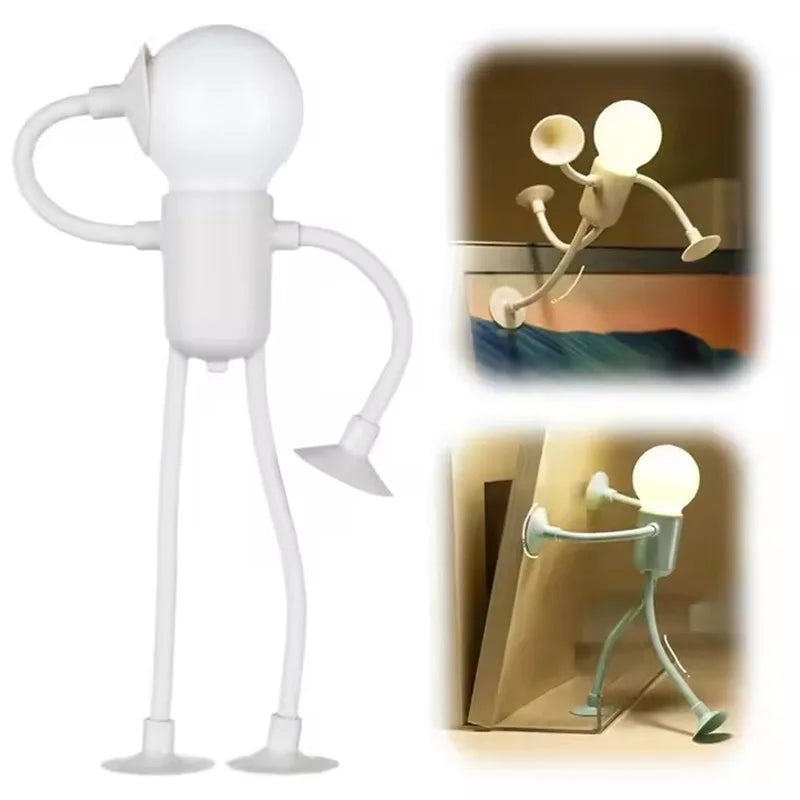 Poseable Sportsman Night Light | Funny Suction Cup Desk Lamp for Bedroom Bathroom