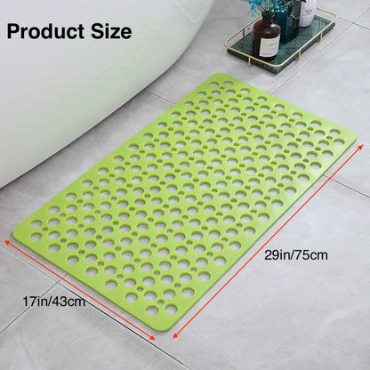 Non-Slip Bathroom Mat with Suction Cups – 43x75cm Quick Drain Shower Rug