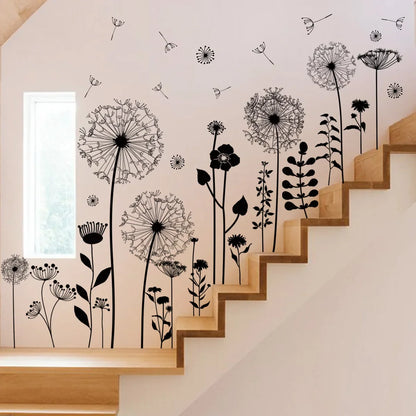 2pcs Dandelion Wall Sticker Set | Self-Adhesive Wall Decor for Bedroom Living Room