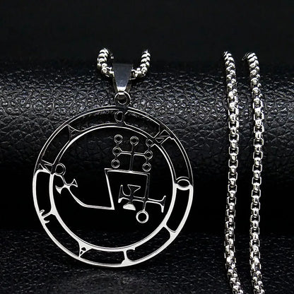 Dantalion Seal Stainless Steel Necklace | Silver Sigil Pendant Jewelry