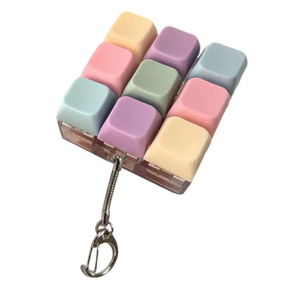 Mini USB LED Keyboard Fidget Keychain | Clickable Stress Relief Desk Toy with Light