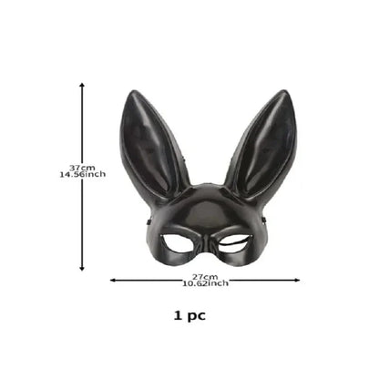 Black and White Rabbit Mask with Long Ears | Bunny Cosplay and Halloween Costume Accessory