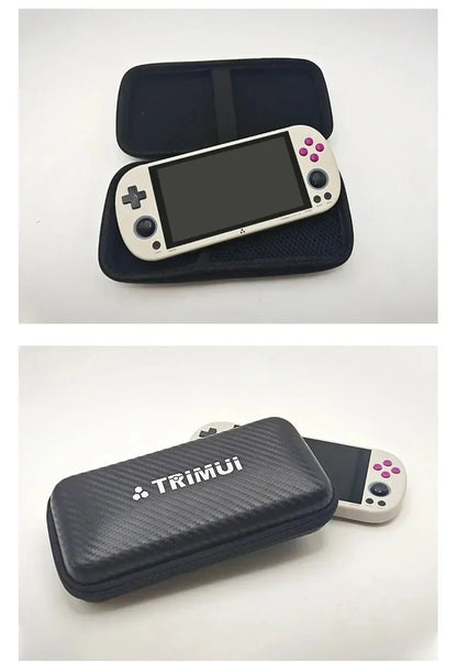 Protective Carrying Case for Trimui Smart Pro and Nintendo 3DS | Hard Shell Storage Bag with Tempered Glass Screen Protector