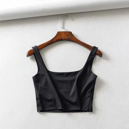 Square Neck Tank Top | Summer 2025 Stretch Crop Shirt