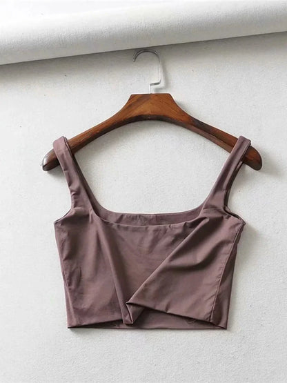 Square Neck Tank Top | Summer 2025 Stretch Crop Shirt