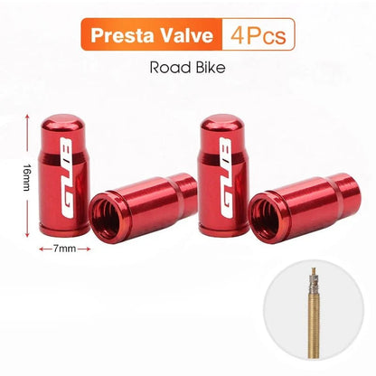 GUB Aluminum Alloy Bicycle Valve Caps | Presta & Schrader Valve Protectors