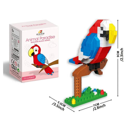 Colorful Parrot Micro Mini Building Blocks | Educational DIY Building Set for Kids and Adults