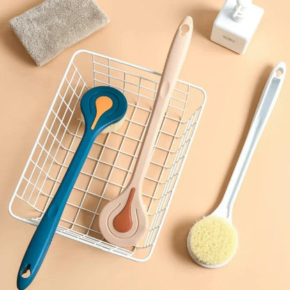 Long Handle Bath Brush | Soft Bristle Back Scrubber and Shower Exfoliator