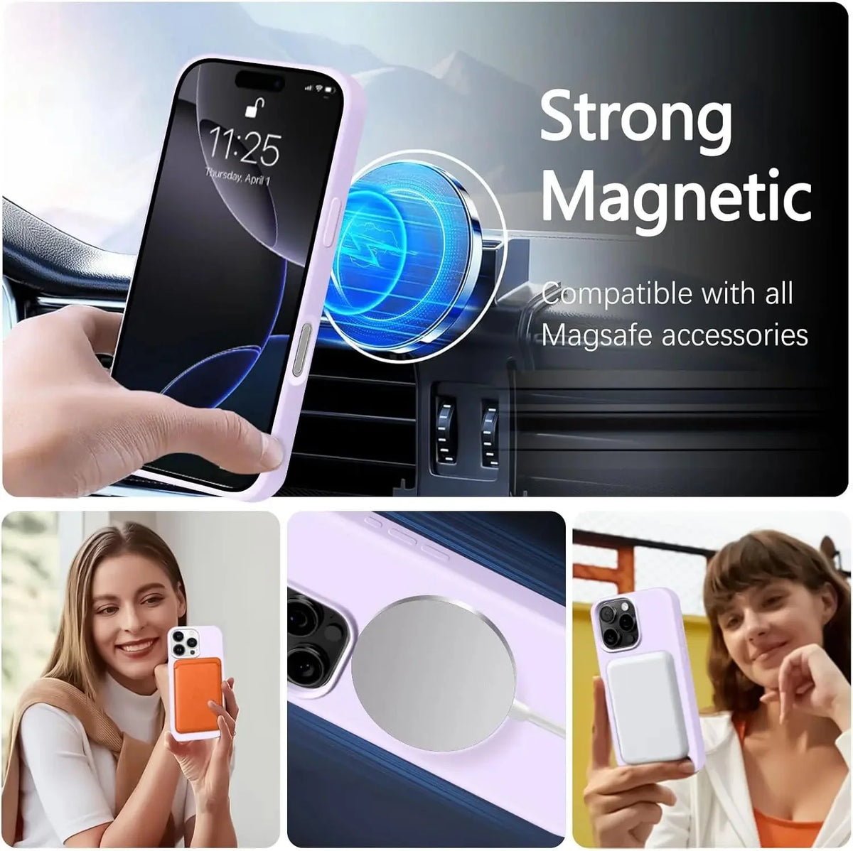 Strong Magnetic Silicone Phone Case | Wireless Charging Compatible for iPhone 12-16 Series