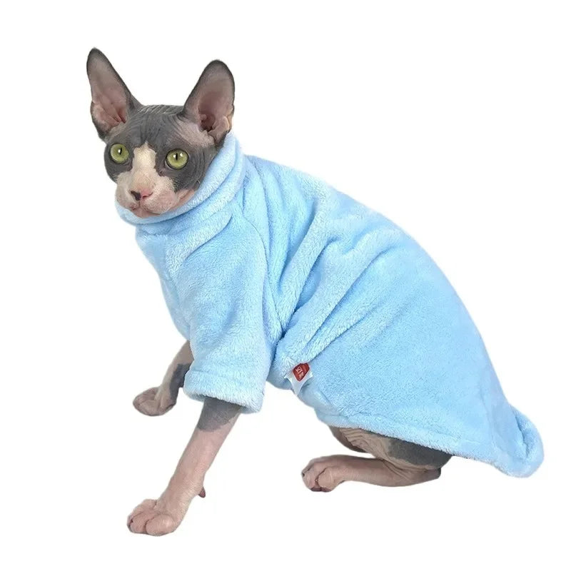 Soft Coral Velvet Hairless Cat Clothes Vest