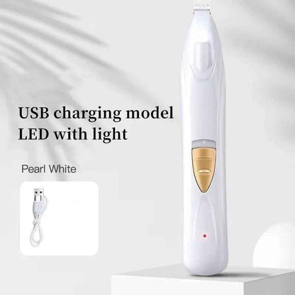 Rechargeable Dog Paw Trimmer with LED Light and Quiet Motor