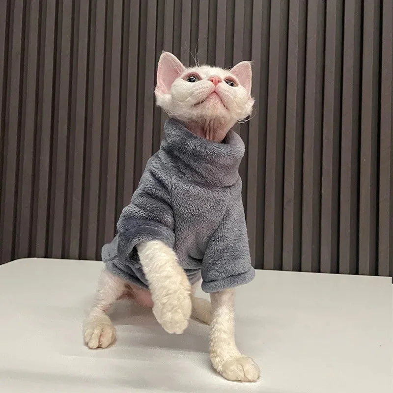 Soft Coral Velvet Hairless Cat Clothes Vest