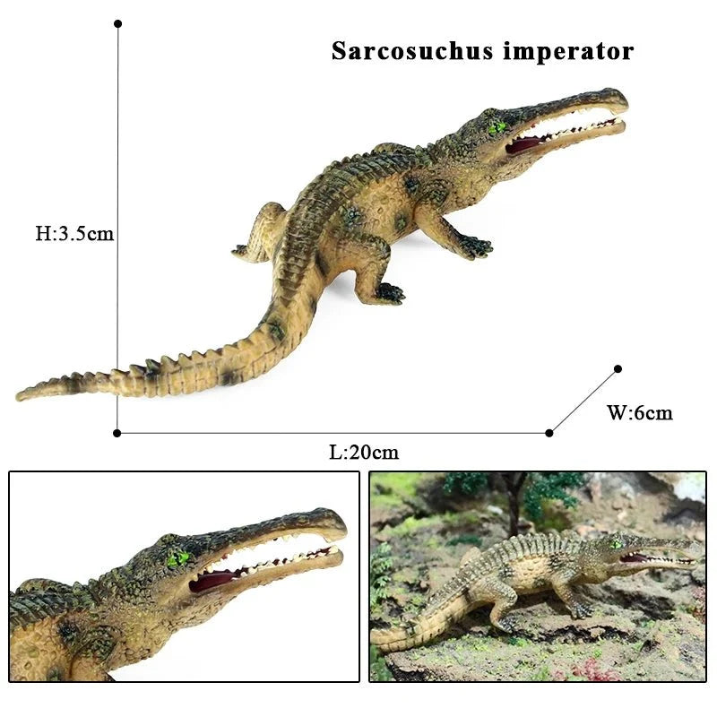 Sarcosuchus Crocodile Action Figure | Hand-Painted Wild Animal Model