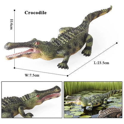 Sarcosuchus Crocodile Action Figure | Hand-Painted Wild Animal Model