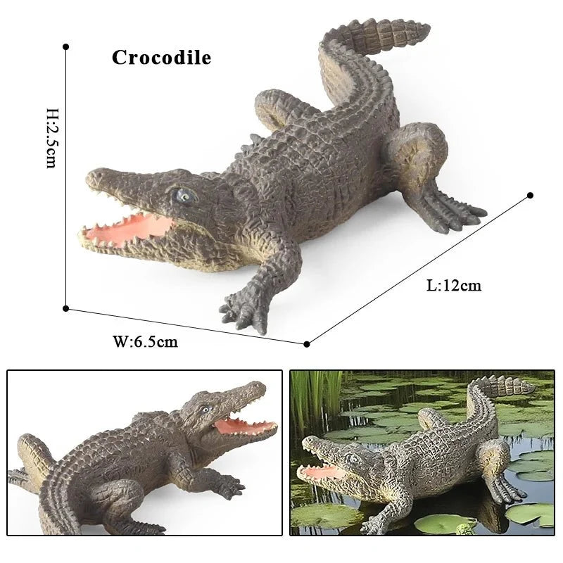 Sarcosuchus Crocodile Action Figure | Hand-Painted Wild Animal Model