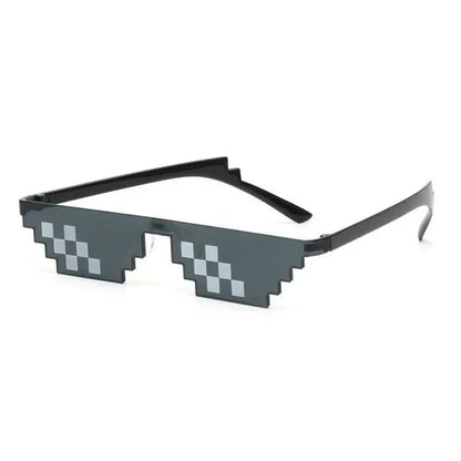 Pixel Mosaic Sunglasses | Funny Retro Gamer Glasses for Party and Cosplay