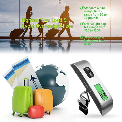 Portable Digital Hanging Scale | 50kg LCD Luggage Weight Balance for Travel