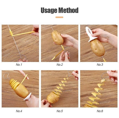 Spiral Potato Cutter | Easy Twist Slicer for Curly Fries and Vegetable Spirals