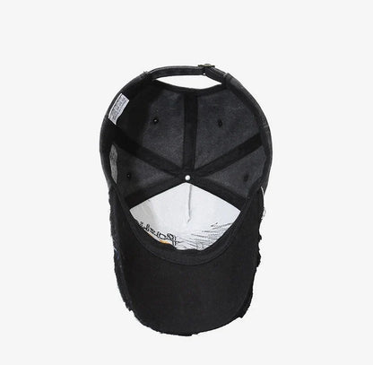 Retro Distressed Letter Embroidery Baseball Cap | Unisex Casual Cotton Hat