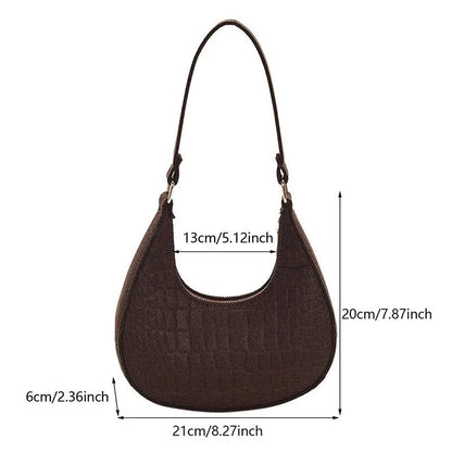 Retro Leisure Half Moon Shoulder Handbag | Lightweight Felt Bag