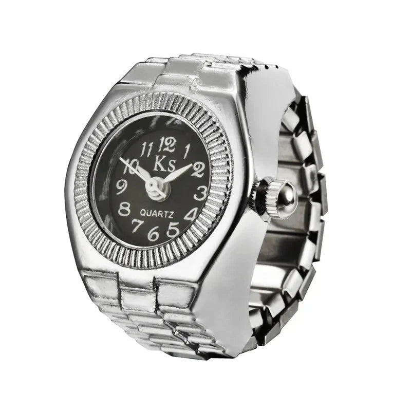 Retro Roman Vintage Punk Finger Watch Ring | Functional Ring Watch with Quartz Movement