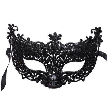 Silver and Black Venetian Masquerade Eye Mask | Elegant Party Accessory