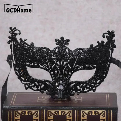 Silver and Black Venetian Masquerade Eye Mask | Elegant Party Accessory