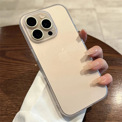 Soft Matte Candy Transparent Phone Case | Shockproof Silicone Bumper Cover for iPhone 11 to 16 Series