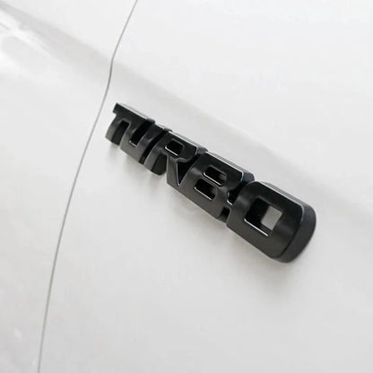 Turbocharged Metal Alloy 3D Car Sticker Badge | Sporty Decorative Car Emblem