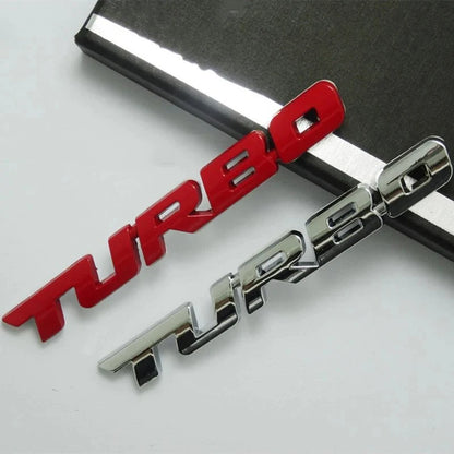 Turbocharged Metal Alloy 3D Car Sticker Badge | Sporty Decorative Car Emblem