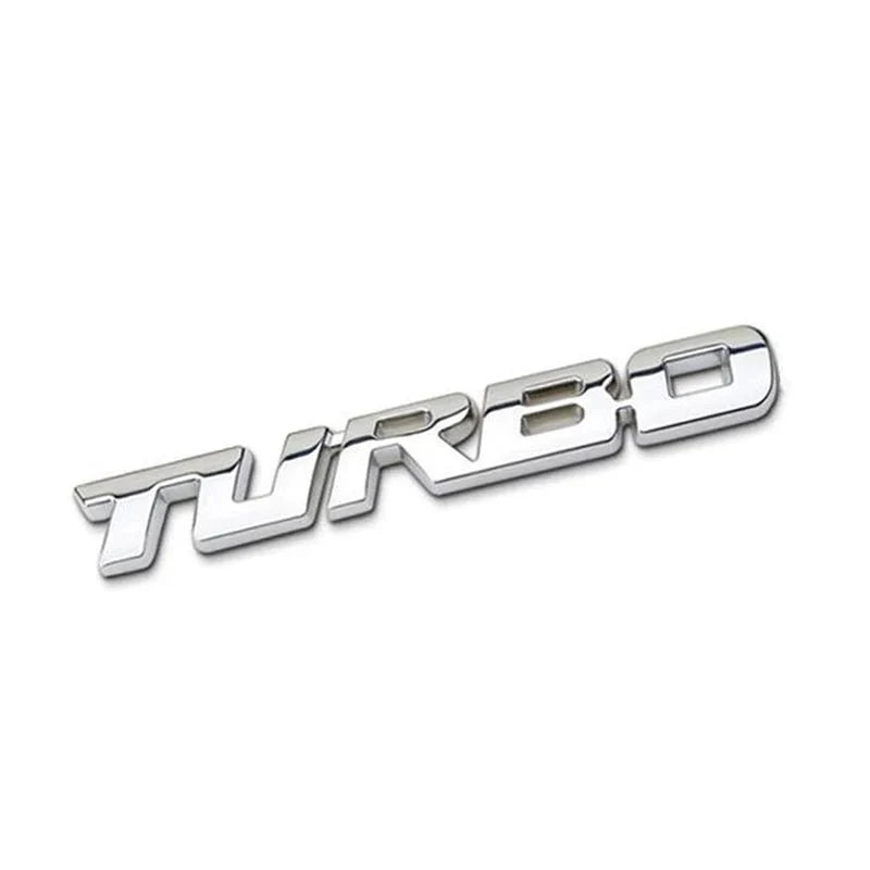 Turbocharged Metal Alloy 3D Car Sticker Badge | Sporty Decorative Car Emblem