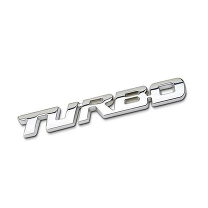 Turbocharged Metal Alloy 3D Car Sticker Badge | Sporty Decorative Car Emblem