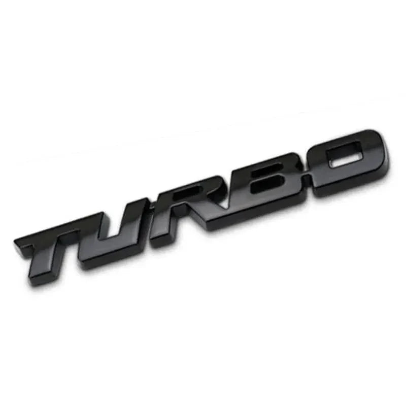 Turbocharged Metal Alloy 3D Car Sticker Badge | Sporty Decorative Car Emblem
