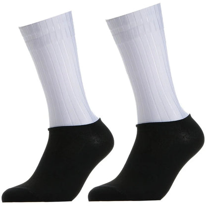 Unisex Anti-Slip Aero Cycling Socks | Silicone-Striped Knee-High Sports Socks