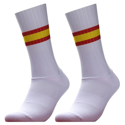 Unisex Anti-Slip Aero Cycling Socks | Silicone-Striped Knee-High Sports Socks