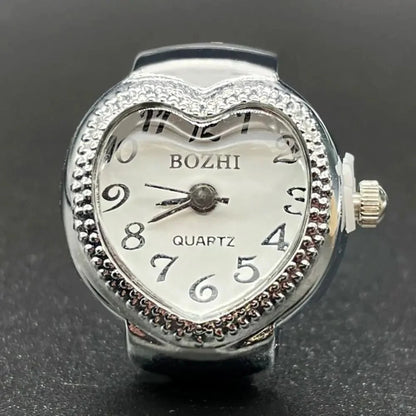 Vintage Punk Finger Watch Ring | Roman Numeral Quartz Mini Clock Jewelry